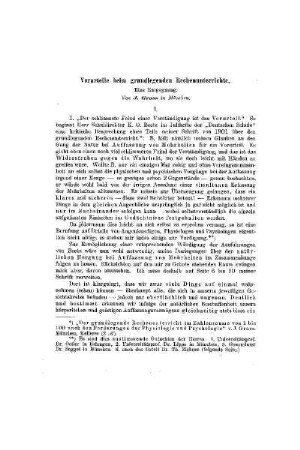 Vorurteile beim grundlegenden Rechenunterrichte : eine Entgegnung