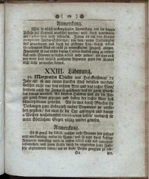 XXIII. Lähmung