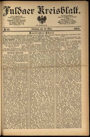 Ausgabe vom Dienstag, den 20. März 1900.