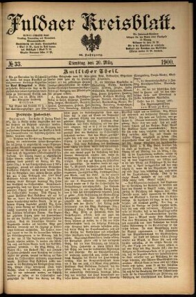 Ausgabe vom Dienstag, den 20. März 1900.