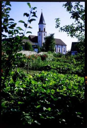 Wyhl: Ortseingang mit Kirche, Weisweiler Straße