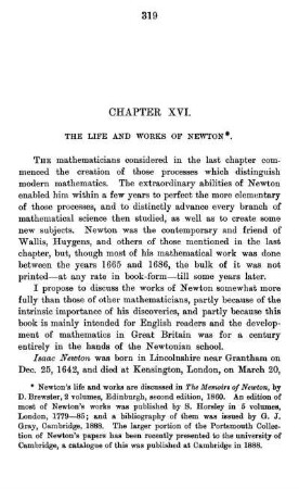 Chapter XVI. The Life and Works of Newton.