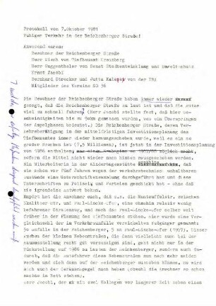 Stellungnahmen: Umbau der Reichenberger Straße