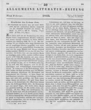 Ammon, C. F.: Die Geschichte des Lebens Jesu. Mit steter Rücksicht auf die vorhandenen Quellen dargestellt. Bd. 2. Leipzig: Vogel 1844
