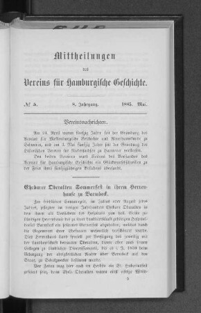 No. 5, 1885. Mai.