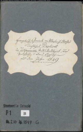 Kirchenbuchduplikat der evangelisch-lutherischen Münstergemeinde Herford, Kreis Herford (GHT 1849). (Gemeinde: Evangelische Münster-Gemeinde Herford)