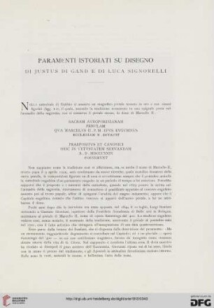 15: Paramenti istoriati su disegno di Justus di Gand di Luca Signorelli