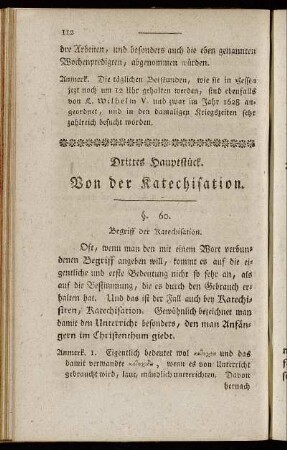Drittes Hauptstück. Von der Katechisation.