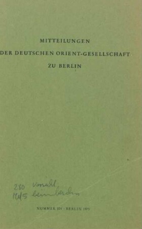 Mitteilungen der Deutschen Orient-Gesellschaft