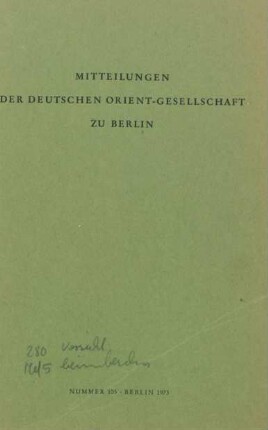 Mitteilungen der Deutschen Orient-Gesellschaft