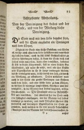 Achtzehente Abtheilung.