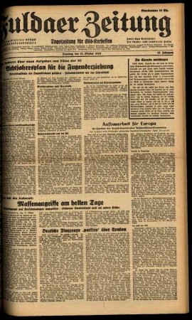 Ausgabe vom Dienstag, den 22. Oktober 1940.