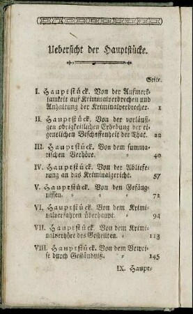 Uebersicht der Hauptstücke.