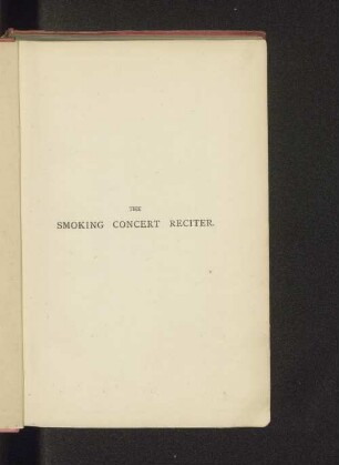 The smoking concert reciter