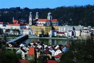 Passau - Stadtübersicht : Stadtübersicht von Passau, aufgenommen 2001