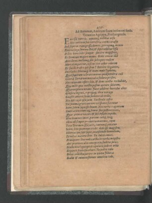 Ad Autorem, Amicum suum intimum serib. Veranius Agrippa ....