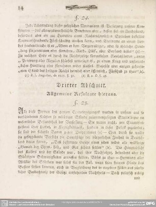 Dritter Abschnitt. Allgemeine Resultate hieraus