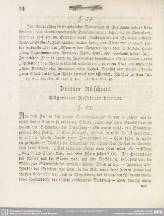 Dritter Abschnitt. Allgemeine Resultate hieraus