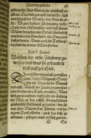 Das V. Capitel. Welches die erste Zauberer gewesen/ und was sie gehandelt und außgerichtet.