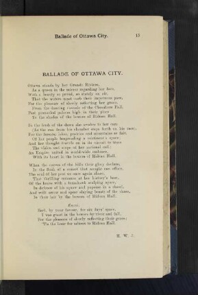 Ballade of Ottawa City