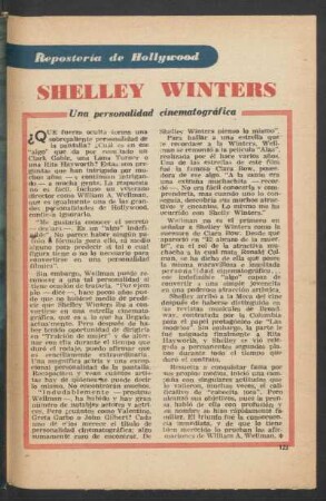 Shelley Winters - una personalidad cinematográfica : Repostería de Hollywood