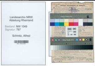 Entnazifizierung Alfred Schmitz , geb. 03.01.1896 (Verwalter)