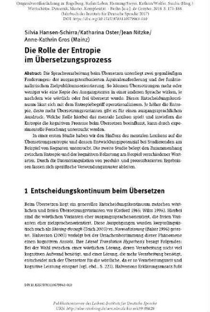 Die Rolle der Entropie im Übersetzungsprozess
