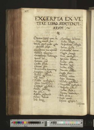 Excerpta ex vetere libro sententiarum