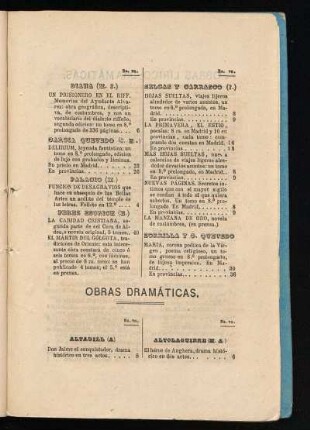 Obras dramáticas.