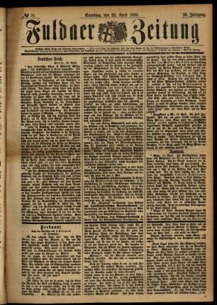 Ausgabe vom Samstag, den 22. April 1893.