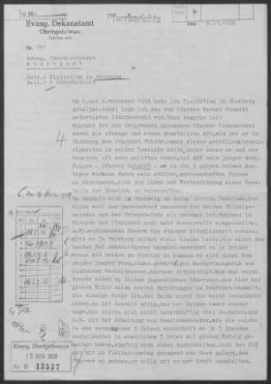 Ohrnberg mit Eichach und Pfahlbach: Visitationsbericht mit Pfarrbericht 1958