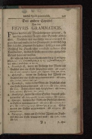 Das andere Capittel Von den Figvris Grammaticis.