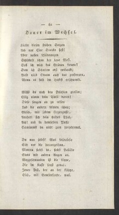 Dauer im Wechsel.