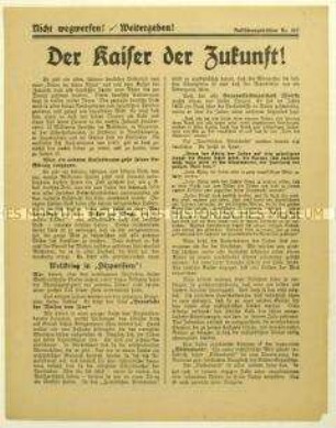 Antisemitisches Flugblatt der Deutschen Erneuerungs-Gemeinde zu den "Protokollen der Weisen von Zion"