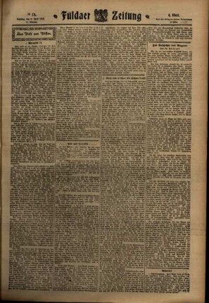 Vierte Ausgabe vom Samstag, den 02. April 1910.