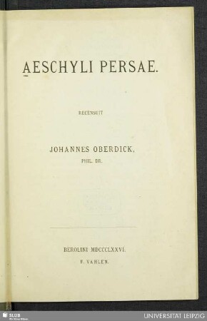 Aeschyli Persae