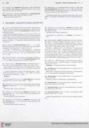 II. Tagungen. Gelehrte Gesellschaften