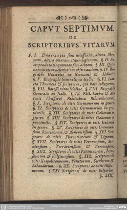 Caput Septimum. De Scriptoribus Vitarum