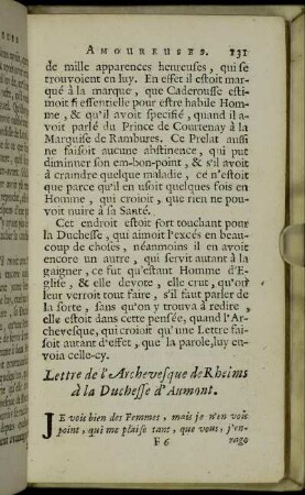 Lettre de l'Archevesque de Rheims à la Duchesse d'Aumont.