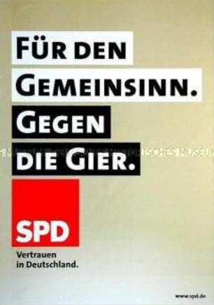 Plakat der SPD zu den Bundestagswahlen am 18. September 2005