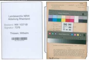 Entnazifizierung Wilhelm Thissen , geb. 26.10.1906 ()