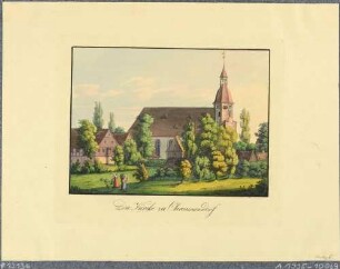 Die Kirche in Obercunnersdorf (Kottmar-Obercunnersdorf) in der Oberlausitz, aus einer Reihe