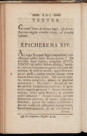 Textus. - Epicherema XIV. - Textus. - Epicherema XXV.