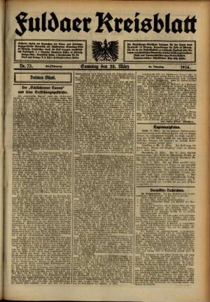 Dritte Ausgabe vom Samstag, den 28. März 1914.