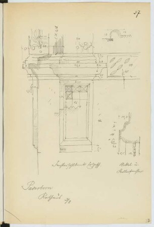 Rathaus, Paderborn: Details (aus: Skizzen- und Fotoalbum 18)