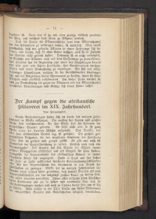Der Kampf gegen die afrikanische Sklaverei im IXI. Jahrhundert