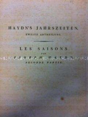 Partitur der Jahreszeiten von Joseph Haydn, Bd. 2