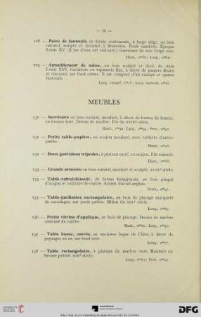 Meubles (Nr. 130-146)
