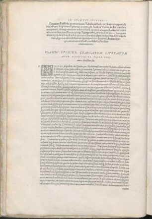 Ioanni Oporino, Graecarum Literarum Apvd Basilienses Professori, amico charißimo suo.