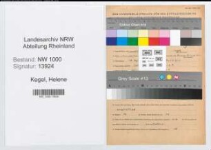 Entnazifizierung Helene Kegel, geb. 15.08.1903 (Postsekretaerin)